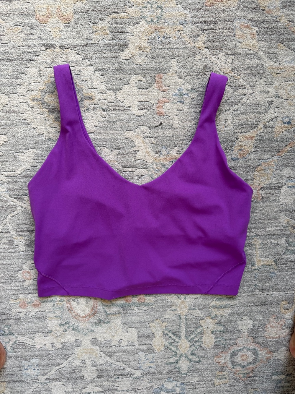 Lululemon Purple V-Neck Longline Sports Bra Crop Top Size 10